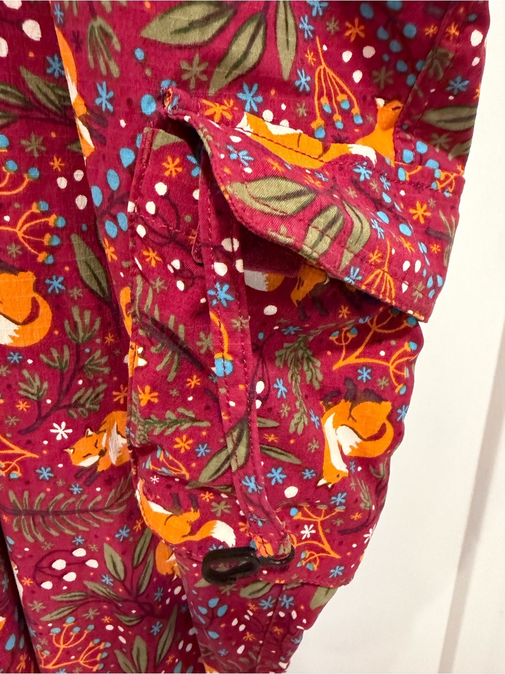 Duluth Trading Co Maroon Fox Print Overalls - Picture 9 of 9